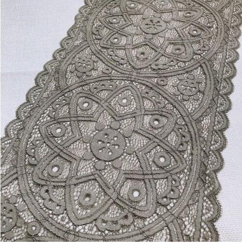 3 Meters/lot 22cm Width High Quality Olive Green Stretch Fabric Elastic Lace Trim Mesh DIY Bra Underwear Accessories