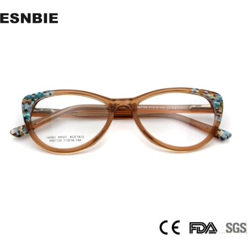 ESNBIE Acetate Fashion Cat Eye Optical Glasses Frame For Women Eyewear Trendy Butterfly Eyeglass Frames Sexy lentes optico mujer