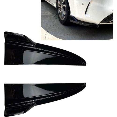 Rear Bumper Side Splitter For Mercedes Benz 2015-2021 W205 C180 C200 C260 C43 AMG Glossy Black Trunk Lower Diffuser Corner Cover