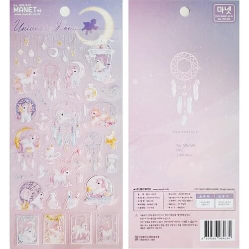 Korean Import Brand Manet Dream Catcher Unicorn Cute Stickers Scrapbooking Diy Diary Label Sticker Stationery
