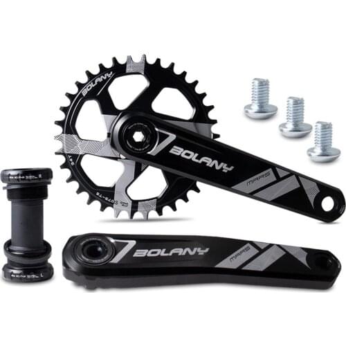 1 set of aluminum alloy bolany mountain bike crankset CNC direct mounting hollow crankset left and right cranks bike parts