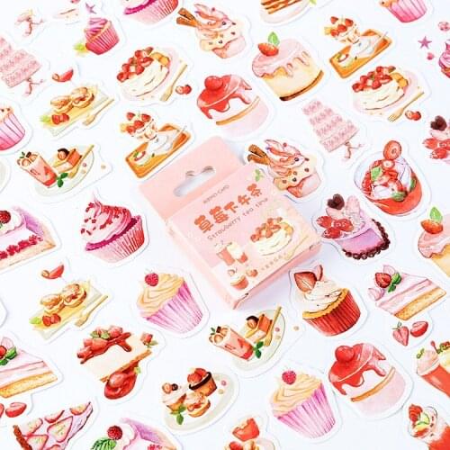 Mohamm Strawberry Afternoon Tea Series Cute Paper Decoration Stickers Scrapbooking Stationery Planner Office Supplies Stationery
