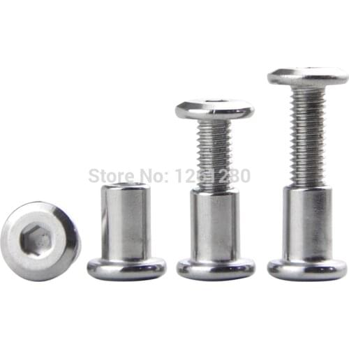 5PCS M6 Flat Head Set Screw Hex Socket Fastener Childrens Bed Furniture Chair Table Cabinet Fitting Combination Connecting Bolt