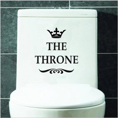 Black English THRONE Toilet stickers home decor Wall Stickers bathroom stickers English Quote Proverb Decals PVC Art Wall Poster