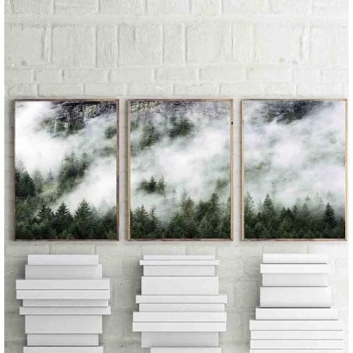 Cuadros Cloud Forest Landscape Canvas Wall Art Poster Cloud Print Painting Nature Home Decoration Pictures for living Room