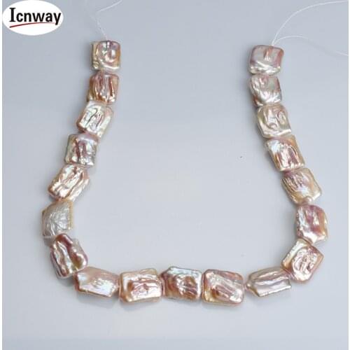Natural AA lavender square reborn keshi Freshwater Pearl 18*16mm 15inches DIY necklace bracelet FreeShipping Wholesale icnway