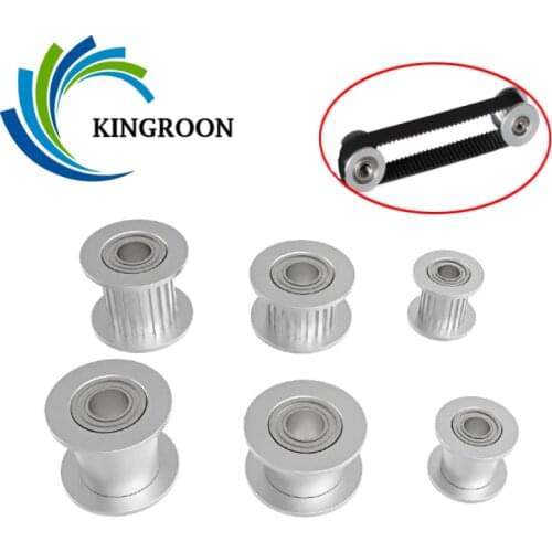 KINGROON 5pcs GT2 Idler Timing Pulley 2GT Pulleys 16 20 Tooth Wheel Bore 3mm 5mm Aluminium Gear Width 6mm 10mm 3D Printer Parts