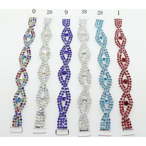 New Color Crystal Twisted chain 2pcs 160mm * 18mm Crystal Rhinestone Bikini connector buckle Metal chain Decorative