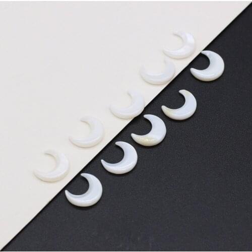 Wholesale Natural Mother of Pearl Shell Beads Moon Shape Loose Bead for Fashion Jewelry Making DIY Necklace Earring Accessories