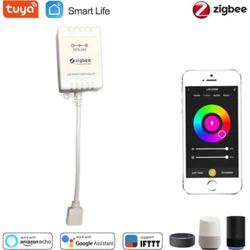 2021 Tuya Zigbee Smart Led Controller RGB For Light Strip 5V-24V Wireless Control Works With Smart Life App Alexa Google Home