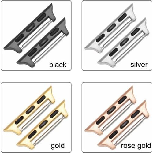 1 Pair 316L Connector Adapter For iwatch SE 6 5 4 band 40mm 44mm 6 Sizes Seamless Linker For Apple Watch 3 2 1 Strap 38mm 42mm
