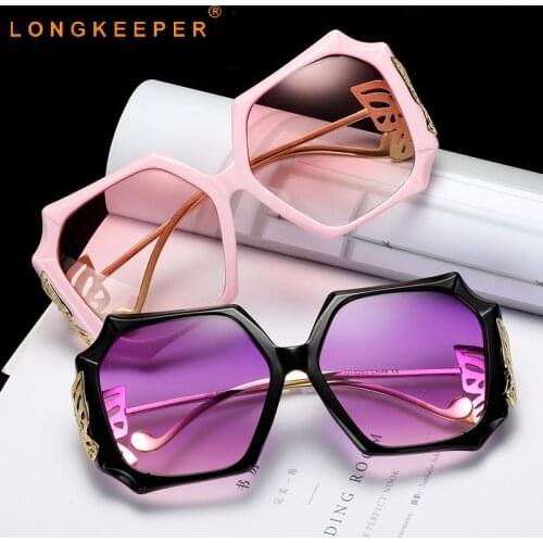 New Oversized Cat Eye Sunglasses Women 2020 Brand Designer Luxury Female Big Frame Sun Glasses Butterfly Decoration Eyewear