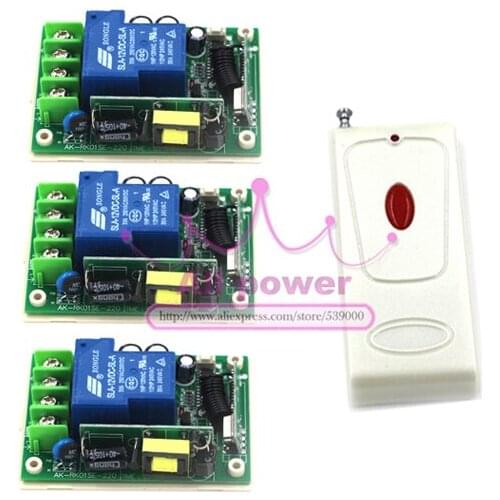 High power 85V- 250V 30A 3000W RF Wireless Remote Control Switch and one 1000M remote System For Smart/Intelligent Home light
