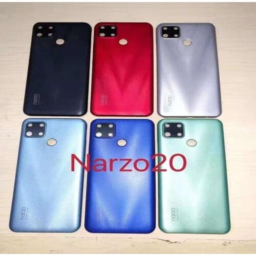 For Realme Narzo 20 Back Cover Battery Cover Rear Door Case Panel For Realme Narzo 20 Back Cover Housing With Camera Lens