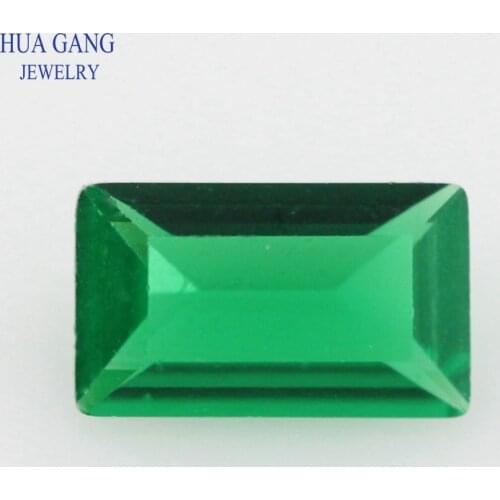 Green Nano Stone Rectangle Shape Step Cut Synthetic Gems For Jewelry Making 1x2mm-2x6mm Free Shipping