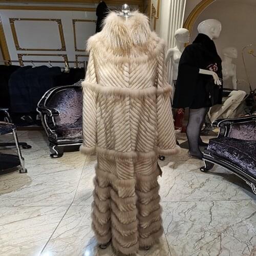 WINTER PALACE 2020 fashion Pearl style fur coat imported mink fur coat womens fashion fur long with winter real fur coat 15310