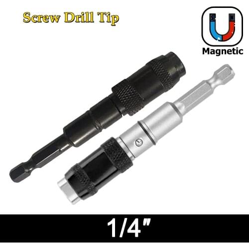 1Pc Holder Drill Bit Magnetic Screw Drill Tip Quick Change Locking Bit Extension Rod Drill Screw Tool Adjustable Drive Guide
