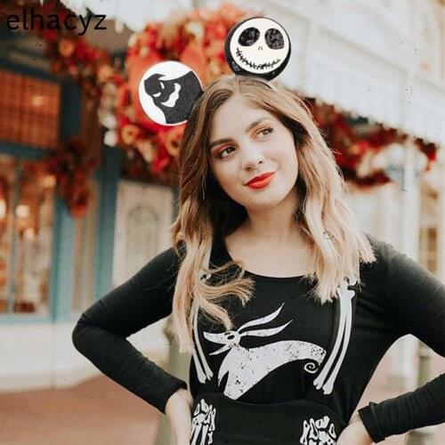 1PC 2021 New Fashion Halloween Ghost Skull Mouse Ears Hairband For Women Sequins Mouse Headband Girls Ear Hair Accessories
