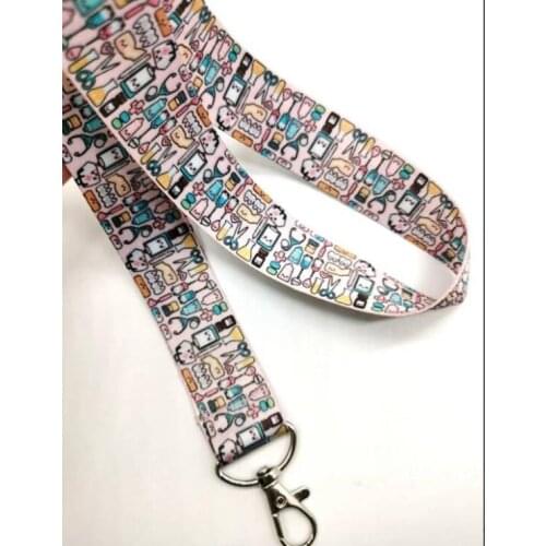 10 pcs Doctor Nurse Straps Lanyard ID Badge Holders Mobile Neck Keychains R-41