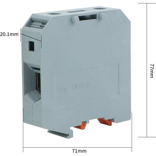 10pcs UKH50N Rail Type Large Voltage Universal Terminal UKH50N Terminal Strip 50mm
