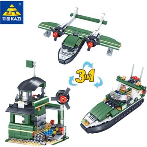 339pcs Kaizhi 80013 City Villa Series 3 In 1 Double Tail Water Glider DIY Building Block Toy Gifts