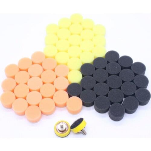 62Pcs Sponge Polishing Pad Adhesive Sheet Set Car Polisher Polishing Circle Buffing Pads Tool Kit for Car Polisher Wax Auto