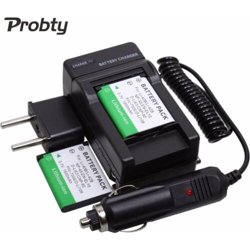 Probty 2pcs LI-40B LI 40B LI-42B LI 42B LI42B Battery + Charger for Olympus for FUJIFILM fuji NP-45 NP 45 NP45 NP 45A 45B 45S