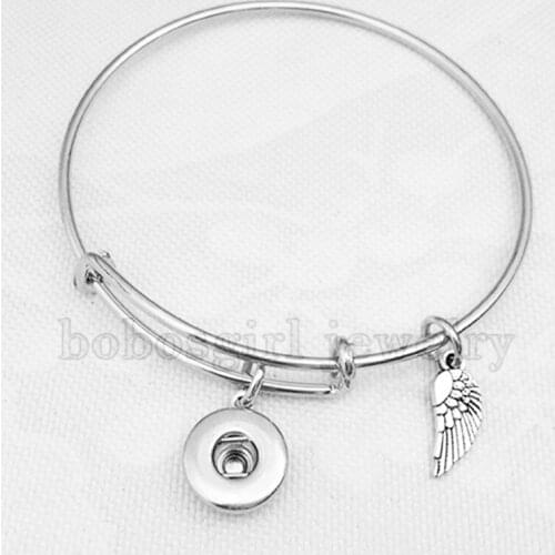LOVE wing AA snap button bracelet fit 12mm snaps AA222