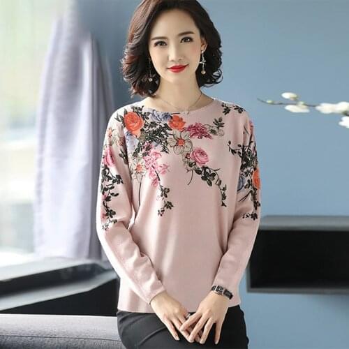 Fleece Thicken Ladies Tops Blouse Long Sleeve Tunics Floral Print O Neck Basic Tee Shirt Loose Autumn Winter Clothes Casual