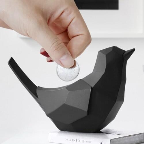 Nordic Geometric bird money box resin bird piggy bank creative adult piggy bank gift piggy bank Figurine craft home decoration