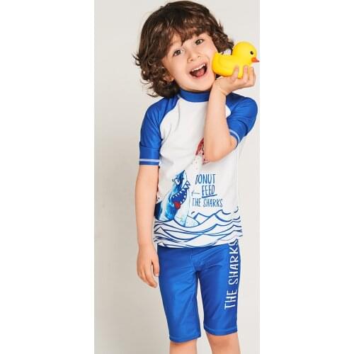 Julysand Boys Swimwear Two Pieces Swimsuit Kids UV protection Cartoon Printed High-end Bathing Suit