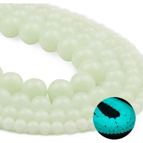 Malachite Green Luminous Round Glow In The Dark Natural Stone Spacers Loose Beads For Jewelry Making DIY Bracelets 6/8/10/12MM