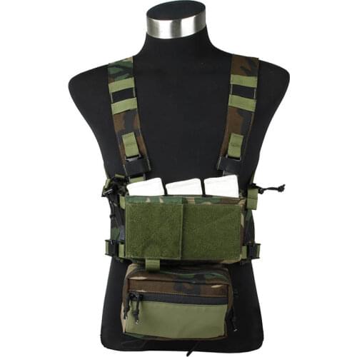 TMC MK3 Micro Fight Chest Rig Woodland Low Profile Light Tactical Gear Full Set(SKU051519)