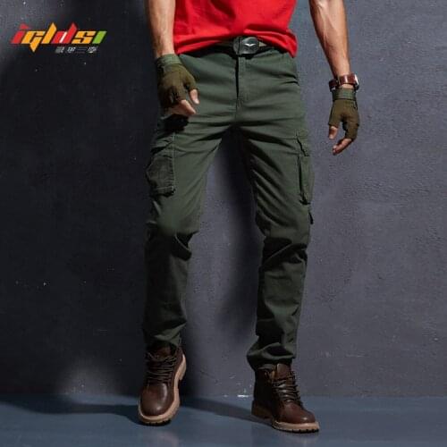 Mens Cargo Pants Tactical Multi-Pocket Overalls Male Combat Cotton Loose Long Trousers Army Military Work Straight Pants 28-38