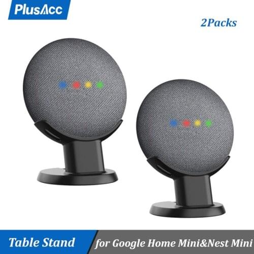 Outlet Desktop Stand for Google Home Mini Nest Mini Voice Assistants Compact Holder Case Plug In Kitchen Bathroom Bedroom