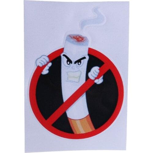 No Smoking Sign Art Decor Bumper Sticker Danger Car Sticker PVC Angry Cigarette Butt Funny No Smoking Warning Decal