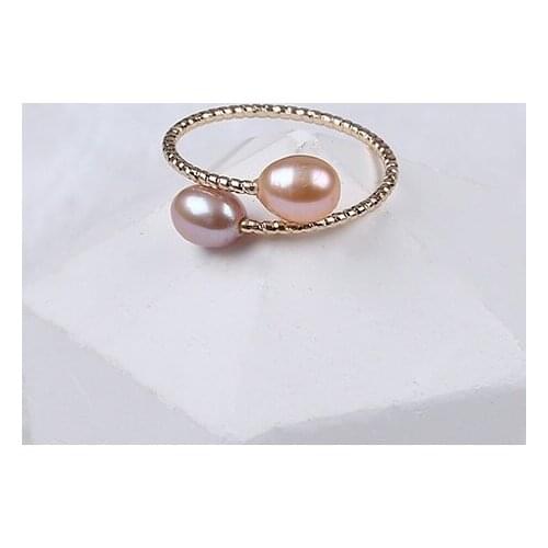 New Fashion Cultured Freshwater Pearl Rings Special-Interest Design Female Jewelry For Girl Gifts
