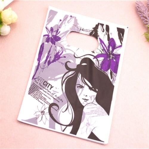 New Design Wholesale 100pcs/lot 15*20cm Luxury European Style Packaging Bags With Fashion Girl Vintage Plastic Gift Bags