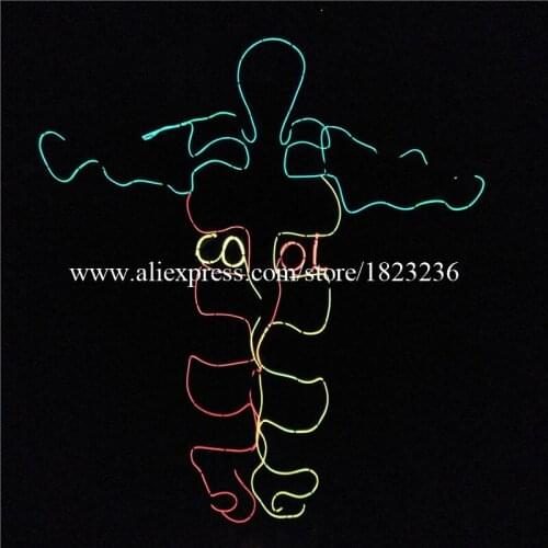 Wholesale 5 Sets Super Bright Colorful EL Wire Clothes Luminous Ballroom Costumes Suit Dance Wear For Stage DJ Bar Party Show