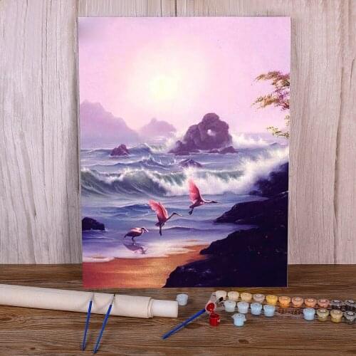 Landscape Sea DIY Painting By Numbers Set Acrylic Paints 40*50 Paiting By Numbers Decorative Paintings Kids Drawing