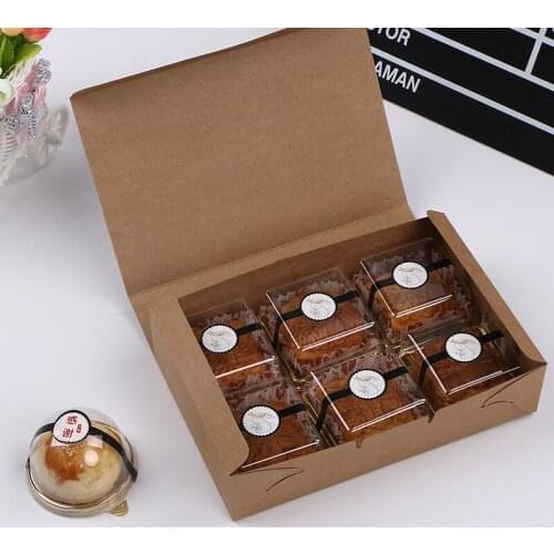 50/100pcs Clear Transparent Gift Box Moon Cake Cupcake Plastic Packaging Box Wedding Party Dragees Candy Box Container Holder