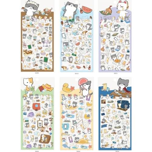Animal Party PVC Transparent Journal Decorative Adhesive Stickers DIY Decoration Diary Stationery Stickers Children Gift