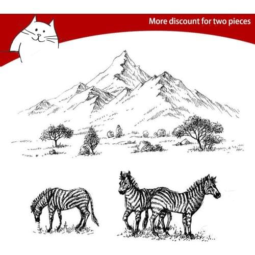 Elephants And Horses In The Forest Clear Stamps For Scrapbooking Card Making Photo Album Silicone Stamp DIY Decorative Crafts