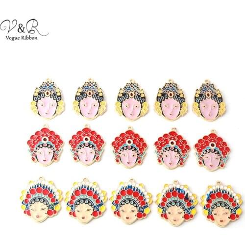 DIY Handmade Jewelry Making, Enamel Opera Face Charms Pendants, DIY Fashion Jewelry Accessories Componenets Earring Findings