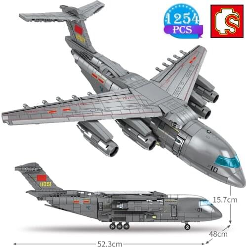 SEMBO High-tech Diy Military Assembly Air Transport Aircraft Model Bricks Childrens Educational Building Block Toys Boys Gifts