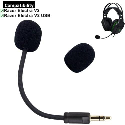 Replacement Aux 3.5mm TRS Mic Microphone Booms for Razer Electra V2 USB 7.1 Surround Sound Gaming Headsets Earphones Headphones