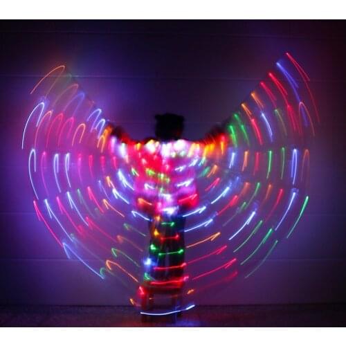 2018 Children LED Light Isis Wings Belly Dancing 360 Degree Egyptian Stage Performance New Arrival Kids DJ LED Wings No Sticks
