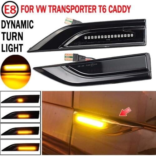 2PCS Dynamic Blinker Indicator Side Marker Turn Signal Light For VW Transporter T6 Multivan Caddy LED Sequential Lamp