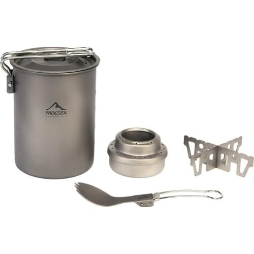 WIDESEA Camping Cooking Set Outdoor Equipment Kitchen Tableware Titanium Stove Gas Burner Tourism Hiking Trekking