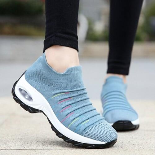 Women Shoes Sneakers Women Black Shoes Breathable Casual Vulcanized Shoes Slip On Platform Sneakers Basket Femme Size 42